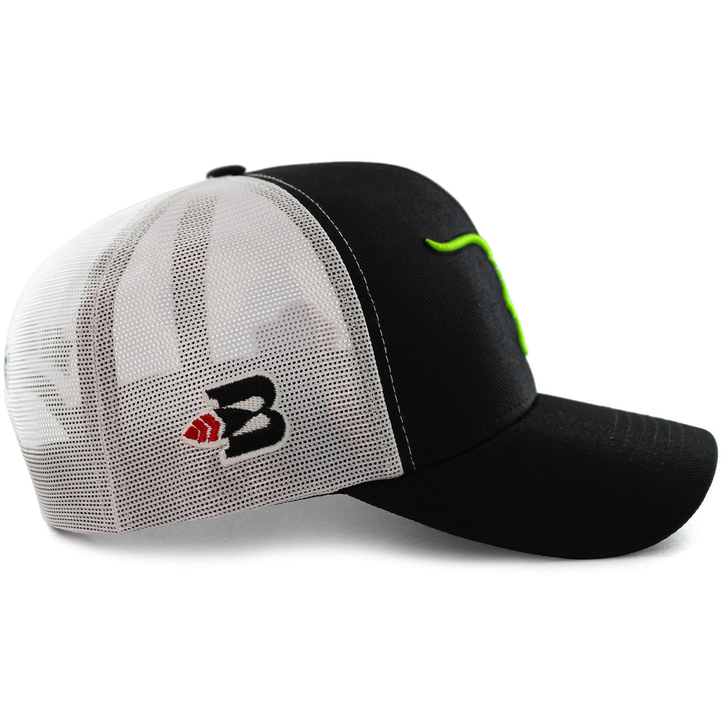 Boné Bão Nu Mundo  - Touro  - Preto e Verde Neon