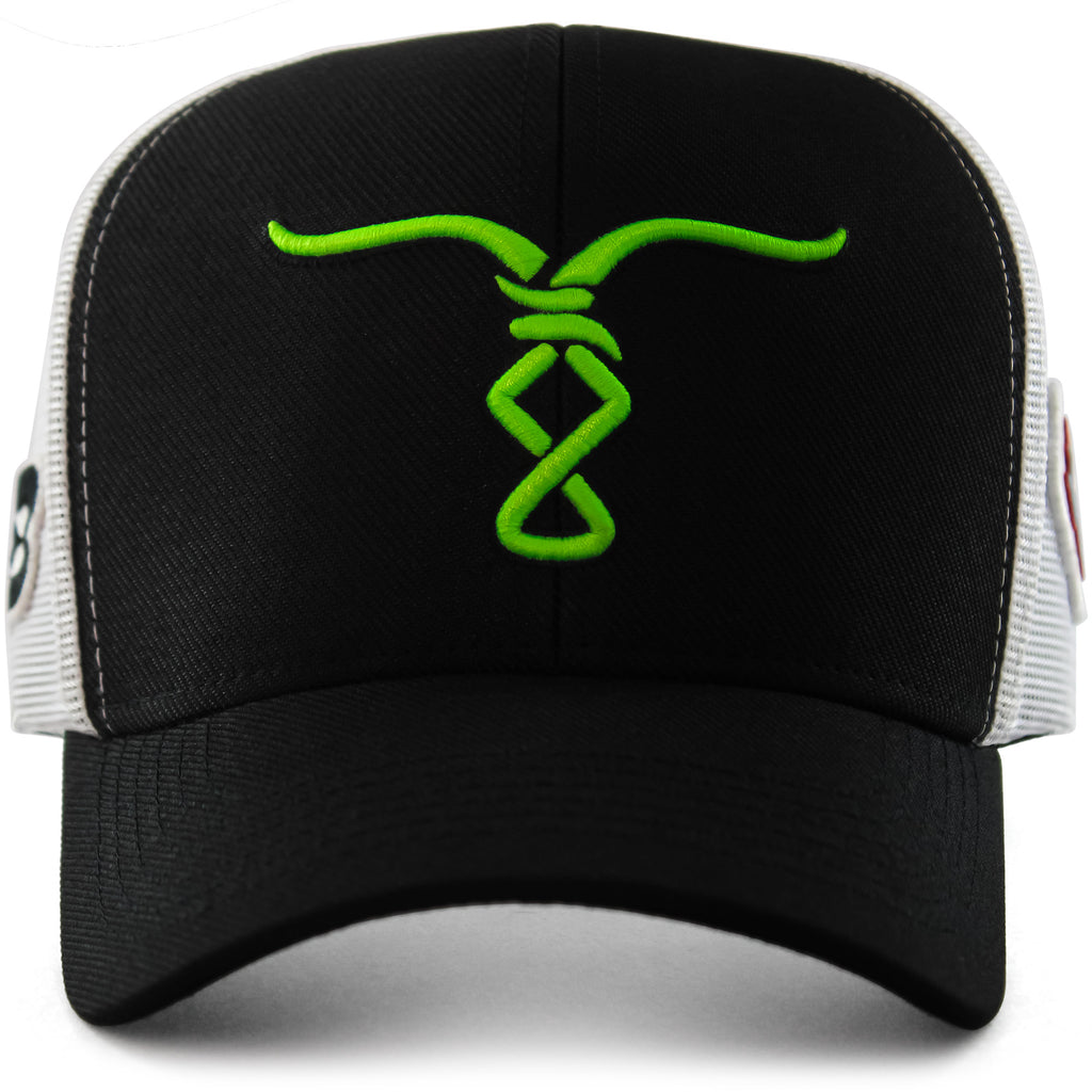 Boné Bão Nu Mundo  - Touro  - Preto e Verde Neon