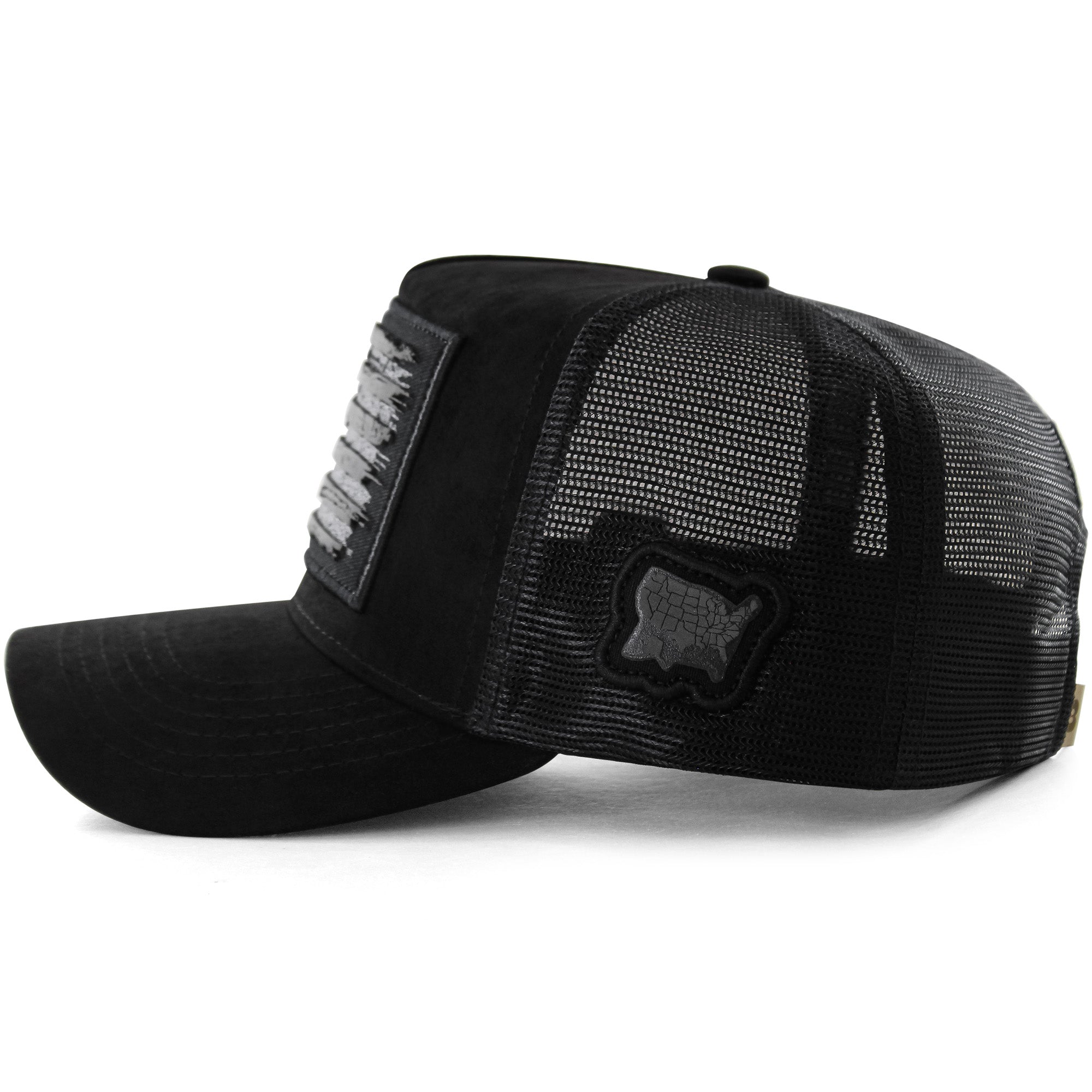 Boné Bão Nu Mundo - Estados Unidos - Camurça Preta - Tamanho Especial