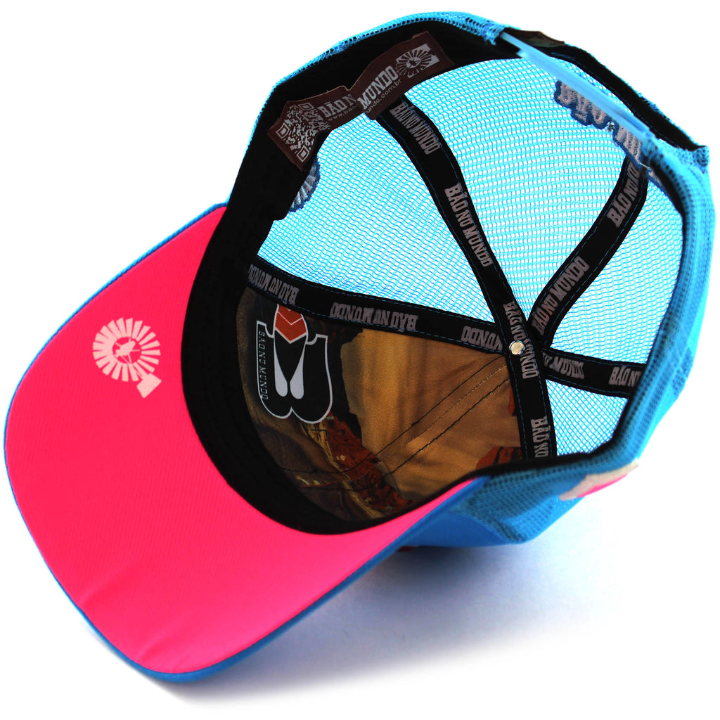 Boné Bão Nu Mundo - B Pena - Azul Claro e Rosa